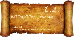 Bányász Levente névjegykártya